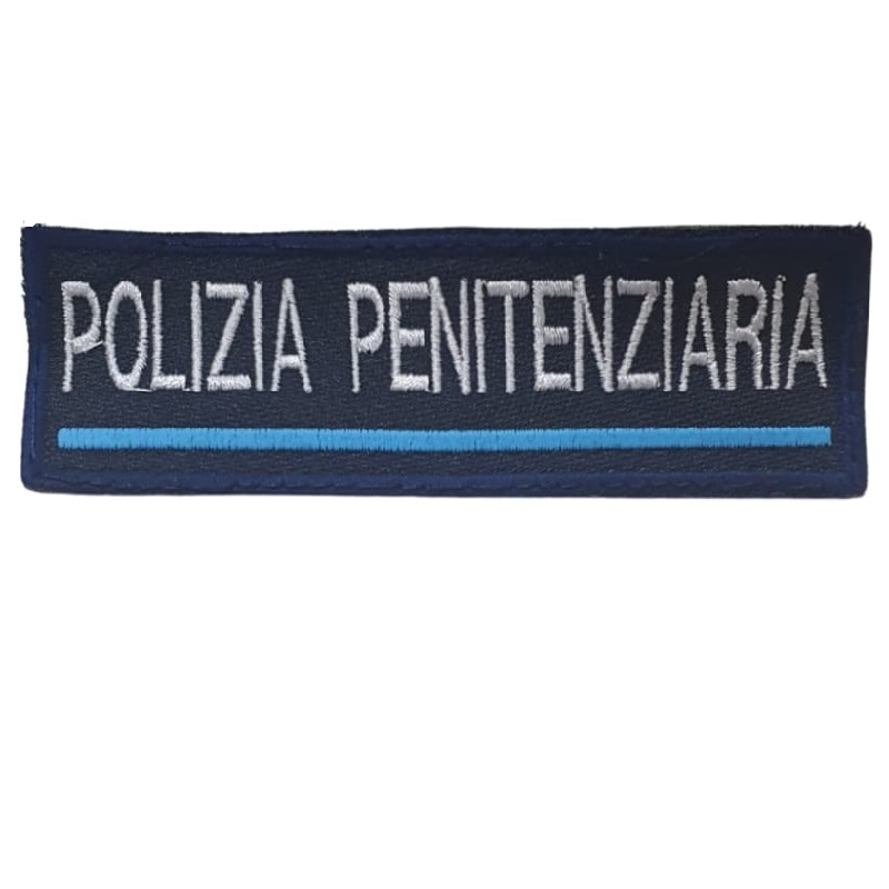 Patch etichetta con velcro Polizia Penitenziaria cm 10 x 3 - Spille e toppe  - Divisa Militare