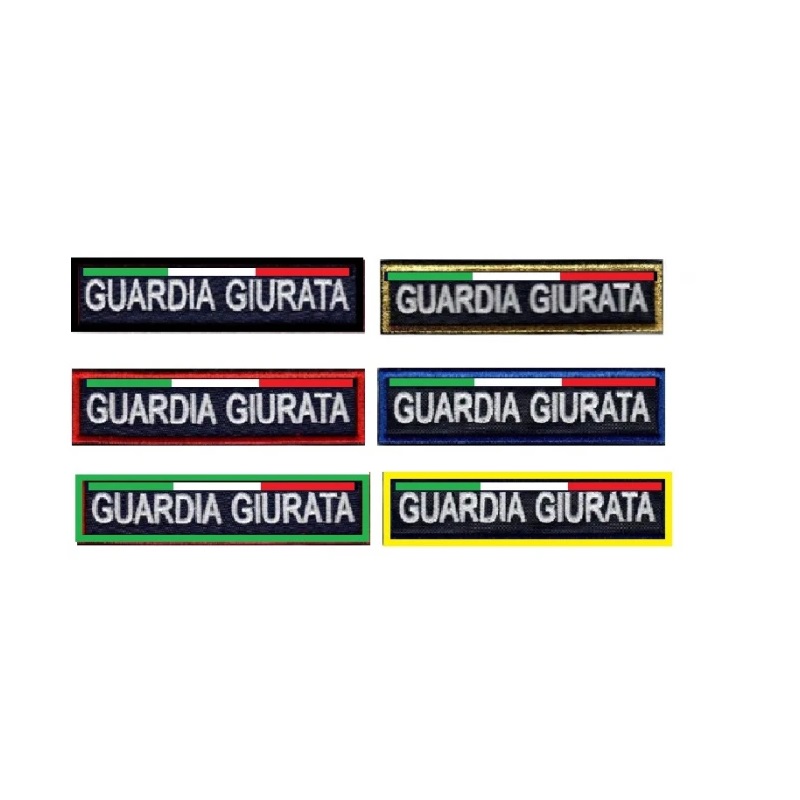 Patch personalizzata con il cognome ricamato stile GPG - Patch Guardie  Giurate - Divisa Militare