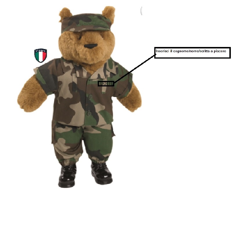 Peluche orsetto marksman con nome personalizzato - Peluche - Divisa Militare