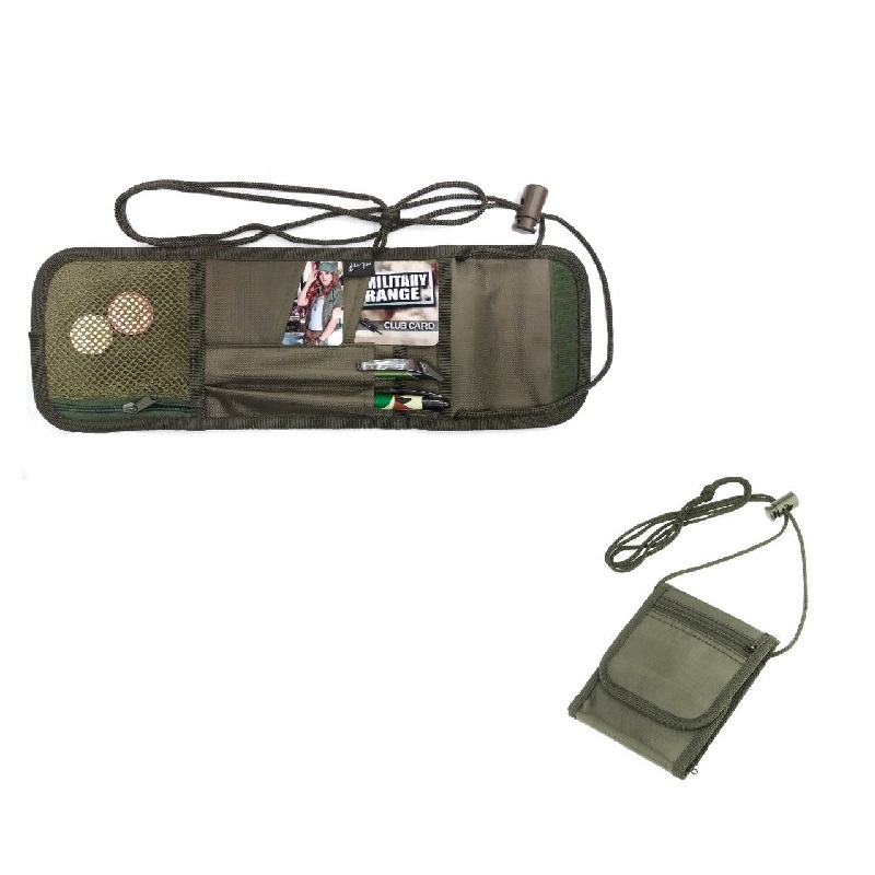Porta tesserino documenti e monete verde da collo e cintura - Portadocumenti  e portafogli - Divisa Militare
