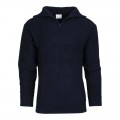 Maglione pullover collo alto mezza zip blu