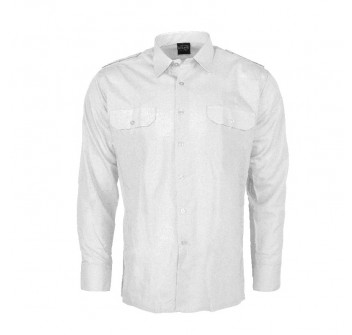 Camicia bianca maniche lunghe per guardia giurata sicurezza con spalline Divisa Militare