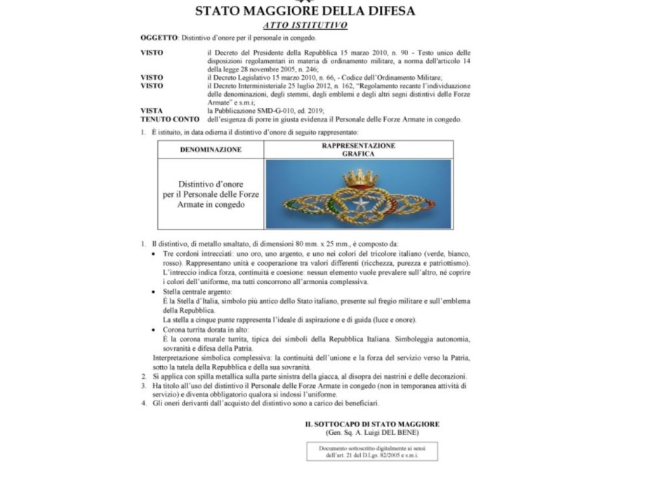 2 Distintivo Congedati Forze Armate spedizione gratis Divisa Militare