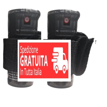 2 Spray peperoncino getto conico Tactical Line 20 ml tl pro con portaspray cinturone/cintura Divisa Militare