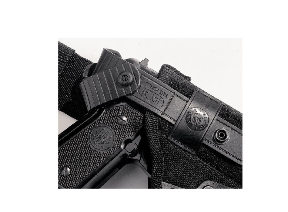 Vega holster fondina cosciale pa26 sgancio rapido con sicura colore nero Divisa Militare