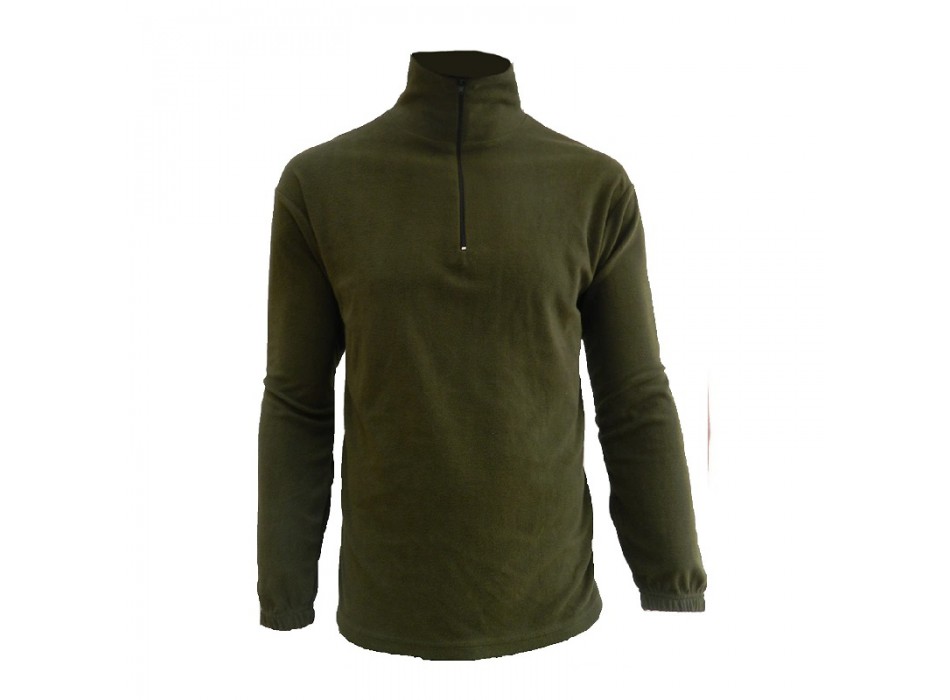 Maglia micropile mezza zip verde militare od Divisa Militare
