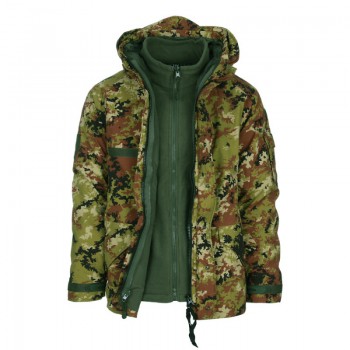 Parka tipo goretex vegetato con pile staccabile Divisa Militare