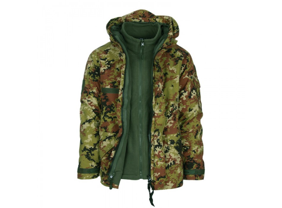 Parka tipo goretex vegetato con pile staccabile Divisa Militare