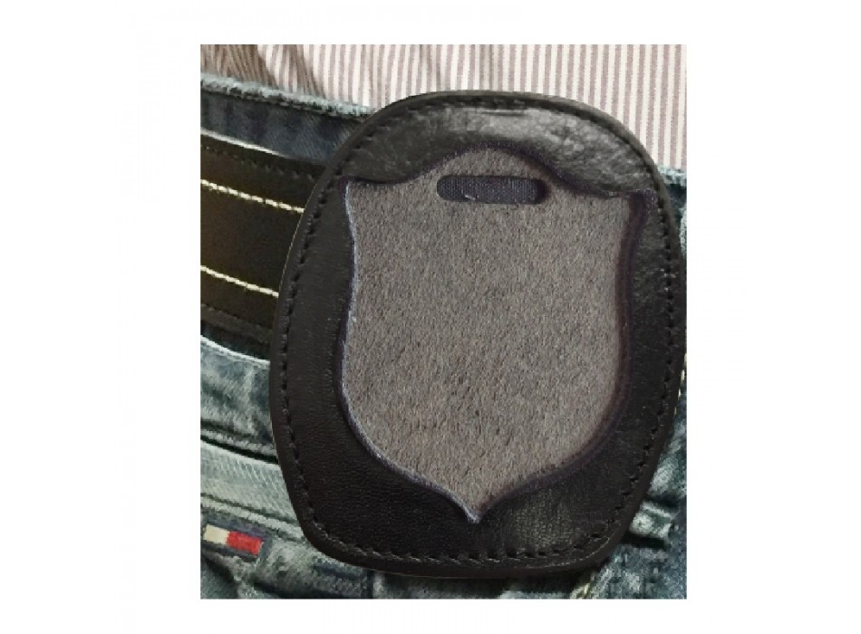 Portaplacca da cintura per placca operativa Polizia di stato Ascot vera pelle 606ps  Divisa Militare