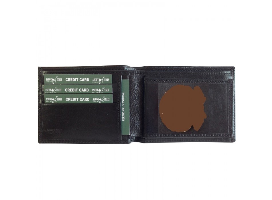 Portafogli classico per placca Guardia Costiera Ascot vera pelle 260cp Divisa Militare