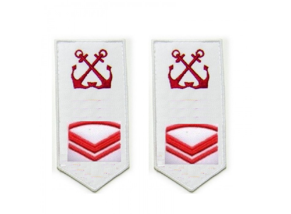 Sottocapo di seconda 2° classe nocchiere di porto Capitaneria gradi per uniforme ordinaria estiva O.E.  Divisa Militare