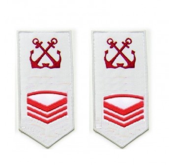 Sottocapo di prima 1° classe nocchiere di porto Capitaneria gradi per uniforme ordinaria estiva O.E.  Divisa Militare