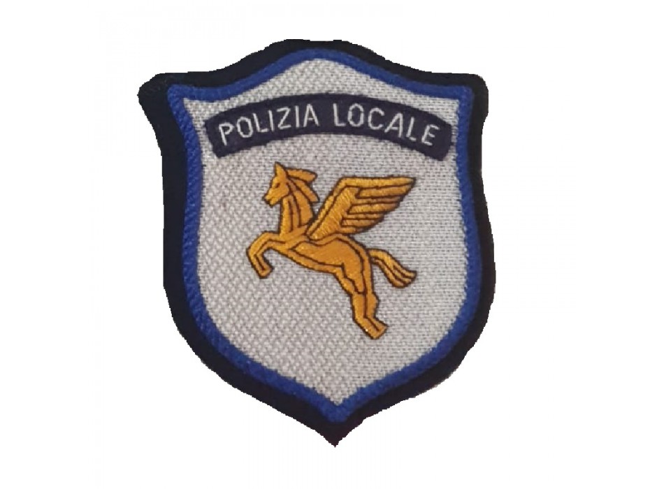 Toppa patch ricamata in canutiglia polizia locale Pegaso Divisa Militare