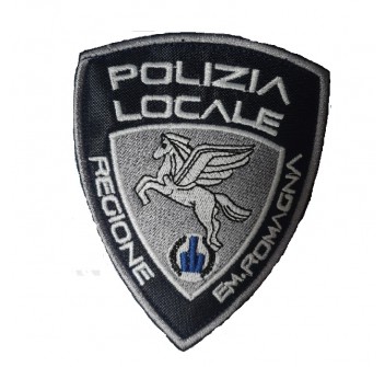 Patch toppa con velcro Polizia Locale Emilia Romagna pegaso e tre torri Divisa Militare