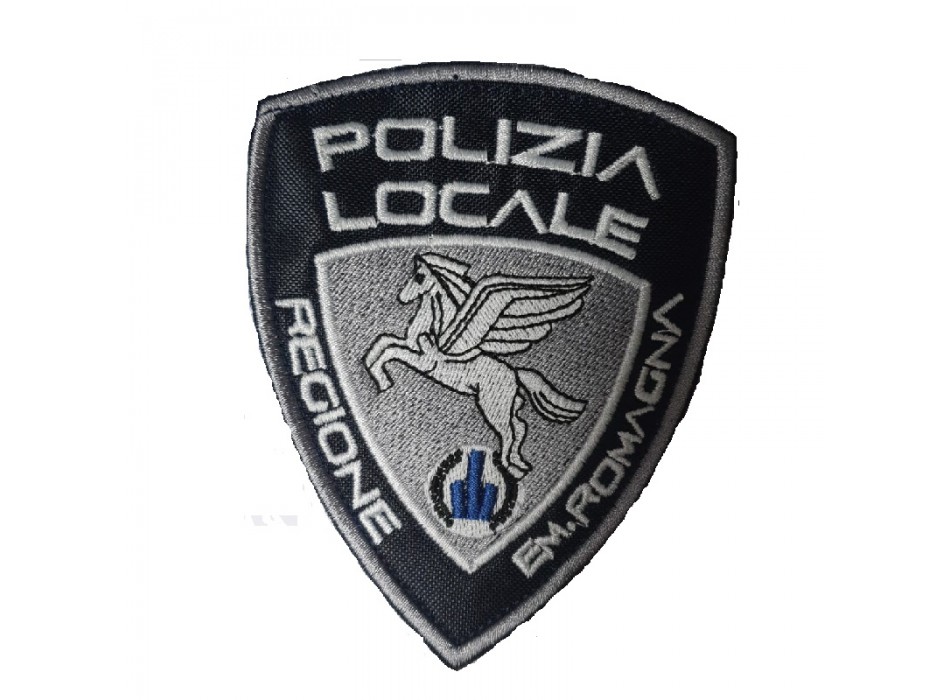 Patch toppa con velcro Polizia Locale Emilia Romagna pegaso e tre torri Divisa Militare