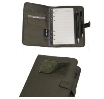 Agenda verde ad anelli con Portablocco + block notes verde Divisa Militare