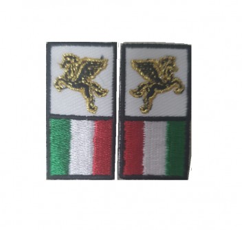 Alamari ricamati con velcro camicia/polo polizia locale Pegaso Divisa Militare