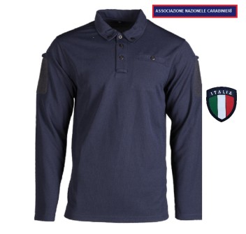 ANC associazione nazionale carabinerieri polo tattica maniche lunghe con portapenne e velcro su maniche Divisa Militare