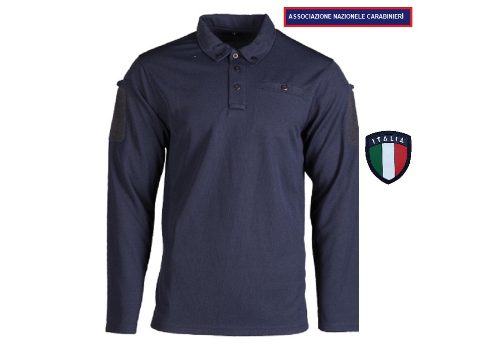 ANC associazione nazionale carabinerieri polo tattica maniche lunghe con portapenne e velcro su maniche Divisa Militare