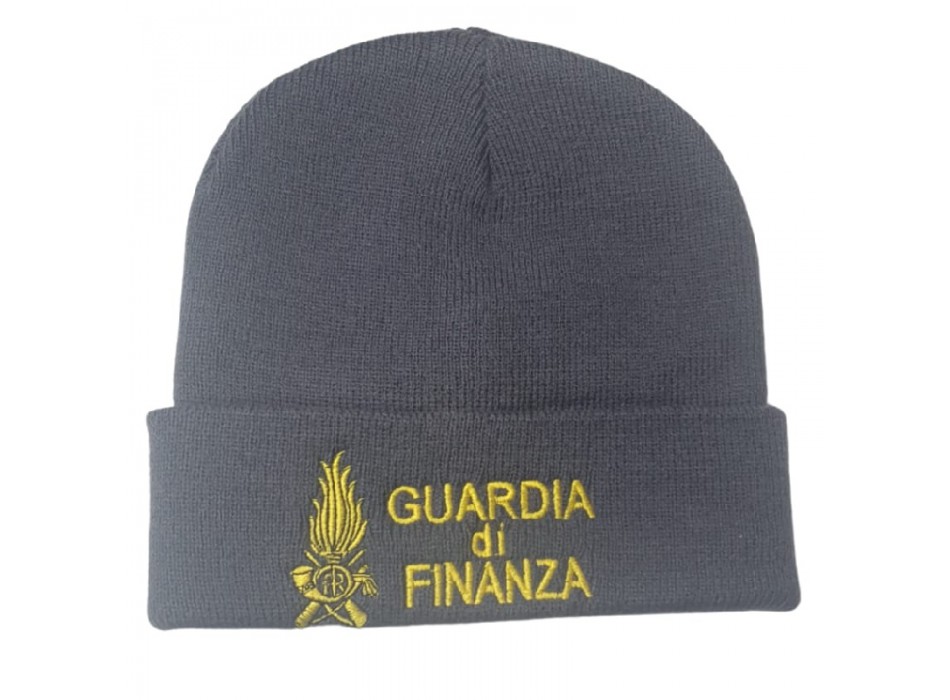 Berretto GDF Guardia di Finanza + fiamma grigio tipo lana Divisa Militare