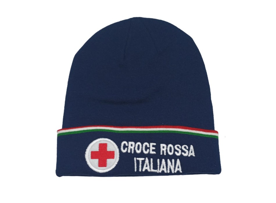 berretto tipo lana cri croce rossa italiana con tricolore blu Divisa Militare