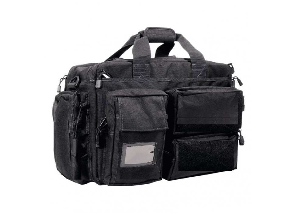 Borsa cargo nero tattica di polizia con sistema velcrabile interno Vega Holster 2b33 Divisa Militare