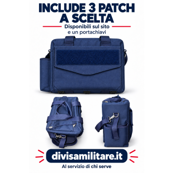 Borsa op tattica borsone urban police bag blu con velcri Divisa Militare