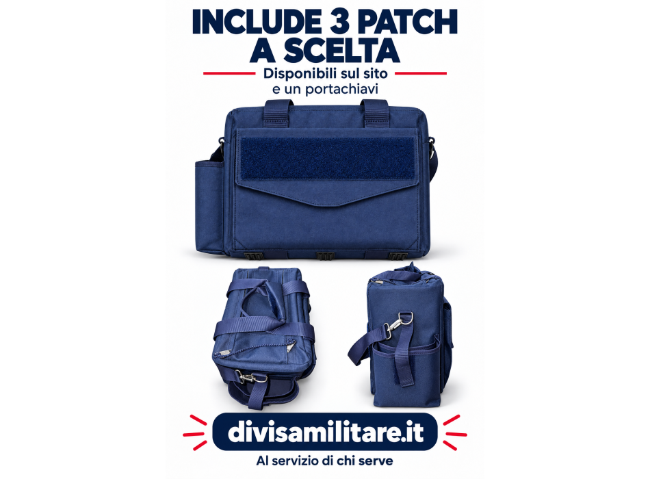 Borsa op tattica borsone urban police bag blu con velcri Divisa Militare