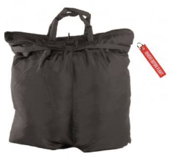 Borsa porta casco nera + portachiavi remove before flight Divisa Militare