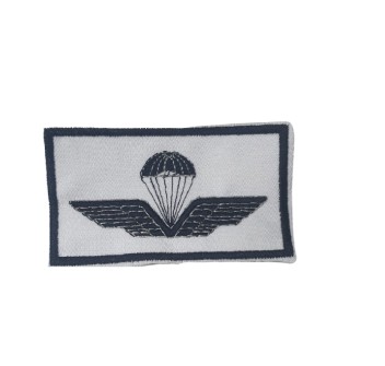 Brevetto Abilitazione al lancio patch base bianca filo argento Divisa Militare