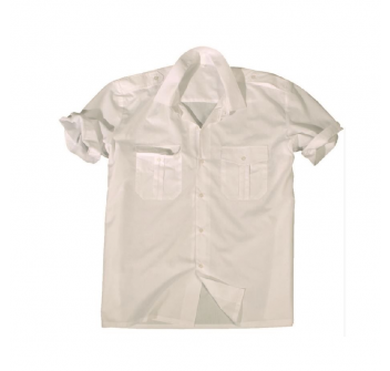 Camicia bianca maniche corte per guardia giurata sicurezza con spalline Divisa Militare