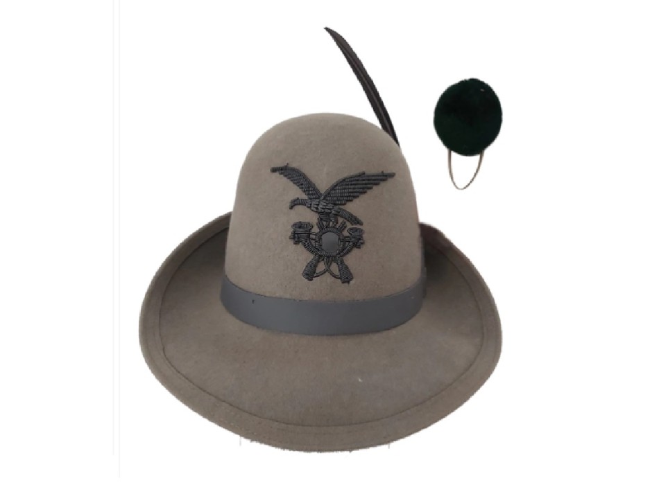 Cappello Alpino truppa completo di Penna Fregio Nappina Verde Divisa Militare