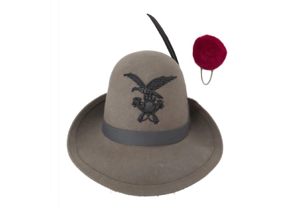 Cappello Alpino truppa completo di Penna Fregio Nappina Viola Divisa Militare