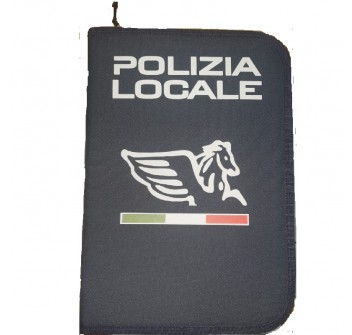 Cartellina porta documenti con cerniera Polizia Locale Pegaso Divisa Militare