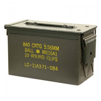 Cassa box porta munizioni in stile militare USA secchio munizioni scatola di metallo, 27,5 x 17,5 x 9,5 cm, Verde Divisa Militare