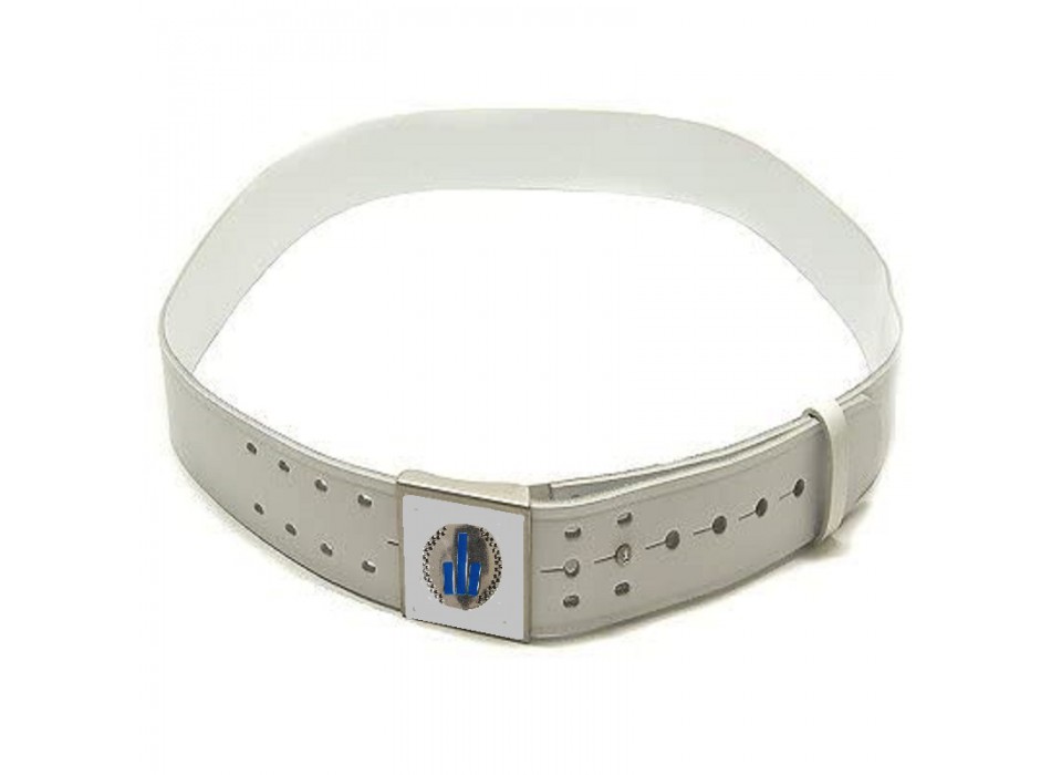 Cinturone in pelle 1v57 bianco Polizia Locale Emilia Romagna Divisa Militare