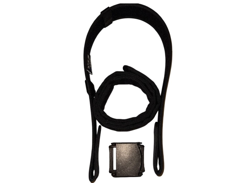 Cinturone nero cordura interno polimero Tactical Line – Sistema Rigido Professionale con fibbia sportellino Divisa Militare