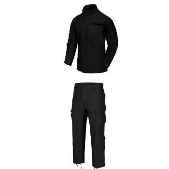 Completo giacca e pantaloni divisa da op Vigilanza ripstop CPU colore nero Divisa Militare