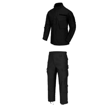 Completo giacca e pantaloni divisa da op Vigilanza ripstop CPU colore nero Divisa Militare