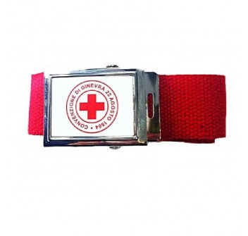 CRI croce rossa italiana cintura in canapa rossa Divisa Militare