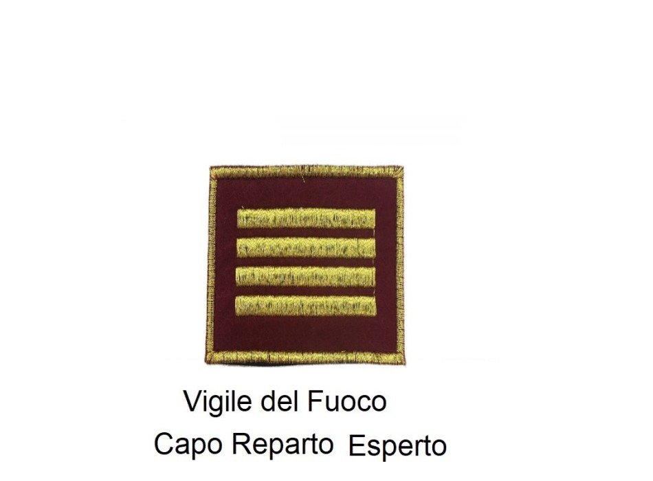 Distintivo qualifica Vigili del Fuoco VVF Capo Reparto Esperto grado quadrato Divisa Militare