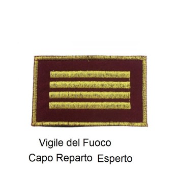 Distintivo qualifica Vigili del Fuoco VVF Capo Reparto Esperto grado Divisa Militare