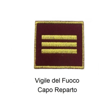Distintivo qualifica Vigili del Fuoco VVF Capo Squadra Esperto grado quadrato Divisa Militare