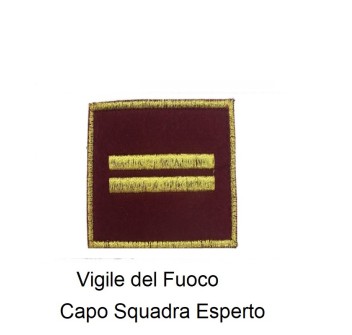 Distintivo qualifica Vigili del Fuoco VVF Capo Squadra Esperto grado quadrato Divisa Militare