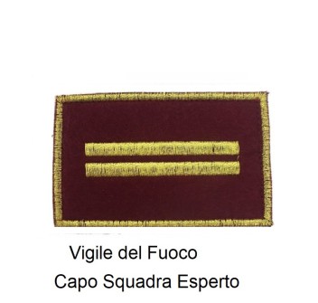 Distintivo qualifica Vigili del Fuoco VVF Capo Squadra Esperto Divisa Militare