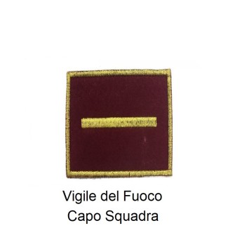 Distintivo qualifica Vigili del Fuoco VVF Capo Squadra grado quadrato Divisa Militare