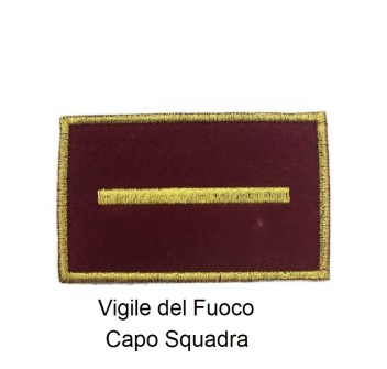 Distintivo qualifica Vigili del Fuoco VVF Capo Squadra grado Divisa Militare