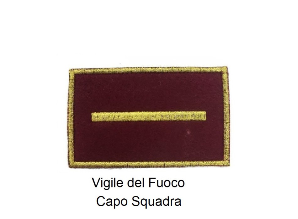 Distintivo qualifica Vigili del Fuoco VVF Capo Squadra grado Divisa Militare