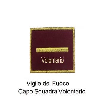 Distintivo qualifica Vigili del Fuoco VVF Capo Squadra Volontario grado Divisa Militare