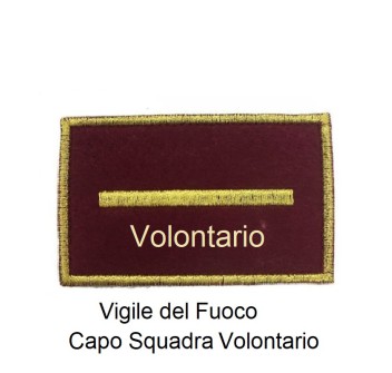 Distintivo qualifica Vigili del Fuoco VVF Capo Squadra Volontario grado Divisa Militare